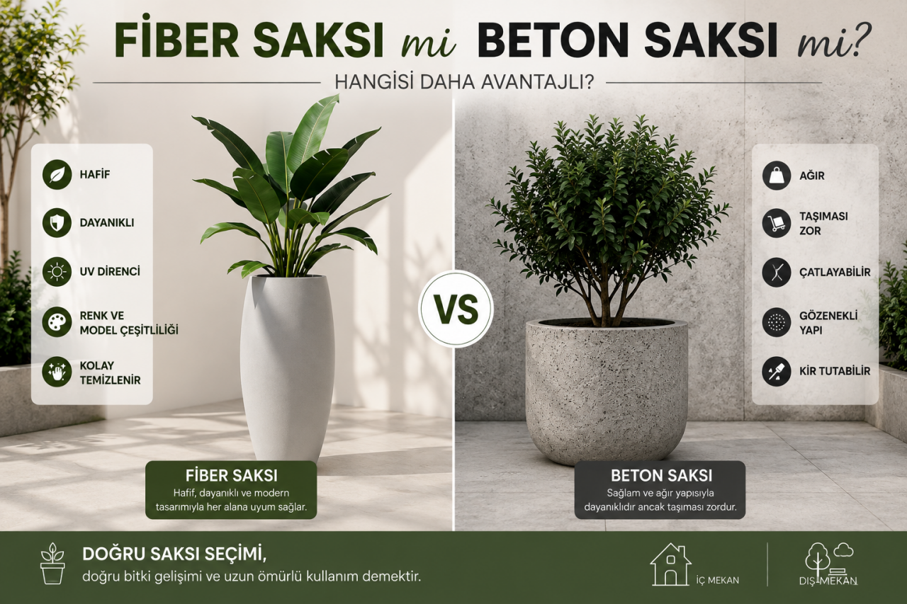 Fiber Saksı mı Beton Saksı mı? Hangisi Daha Avantajlı?