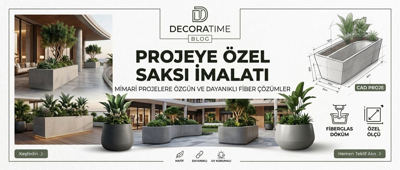 Projeye Özel Saksı İmalatı | Mimari Çözümler & Fiber Saksı Üretimi – Decoratime