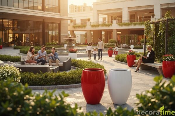 FİBER SAKSI ALBANA - BÜYÜK SAKSI - DEKORATİF SAKSI - ÇİÇEKLİK