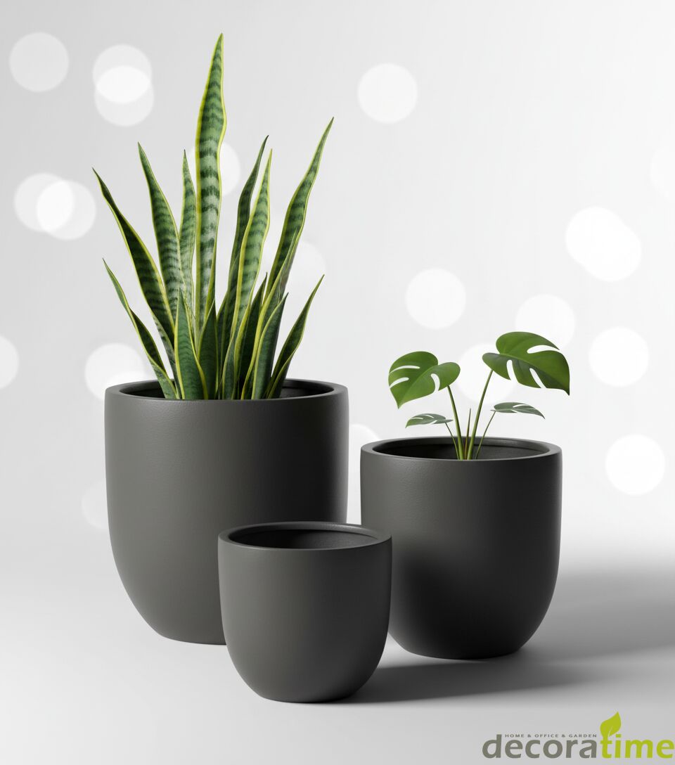 FİBER SAKSI ESTONA  - BÜYÜK SAKSI - DEKORATİF SAKSI - ÇİÇEKLİK