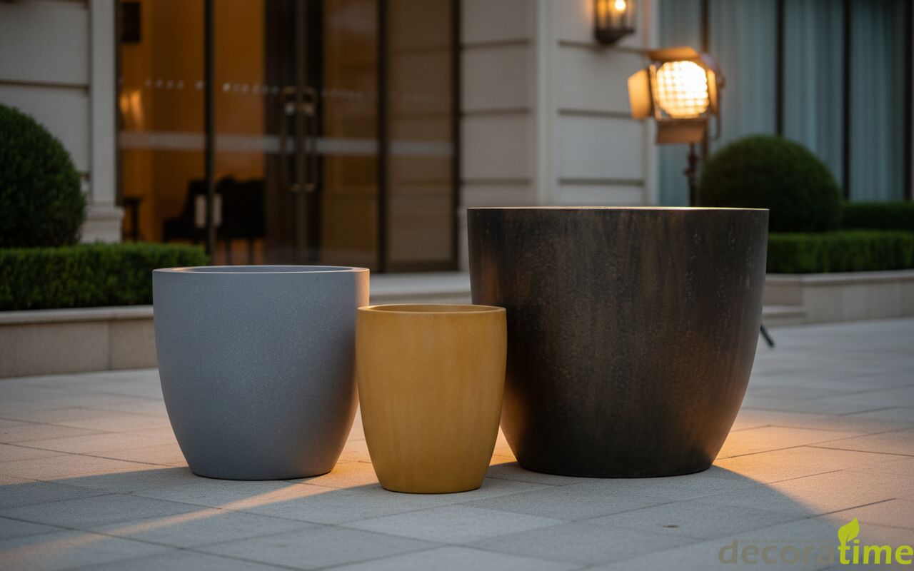 FİBER SAKSI TENDIR - BÜYÜK SAKSI - DEKORATİF SAKSI - ÇİÇEKLİK