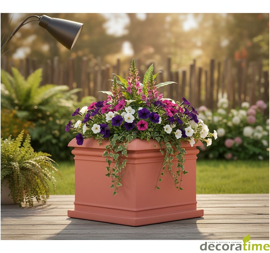 DECORAVINTAGE FİBER SAKSI ZENA - BÜYÜK SAKSI - DEKORATİF SAKSI - ÇİÇEKLİK