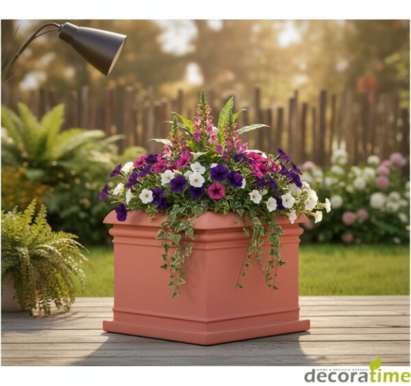 DECORAVINTAGE FİBER SAKSI ZENA - BÜYÜK SAKSI - DEKORATİF SAKSI - ÇİÇEKLİK