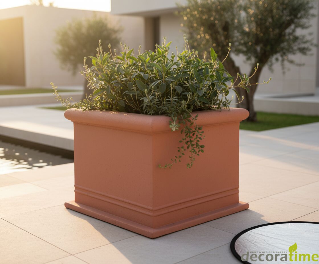 DECORAVINTAGE FİBER SAKSI HAMA - BÜYÜK SAKSI - DEKORATİF SAKSI - ÇİÇEKLİK