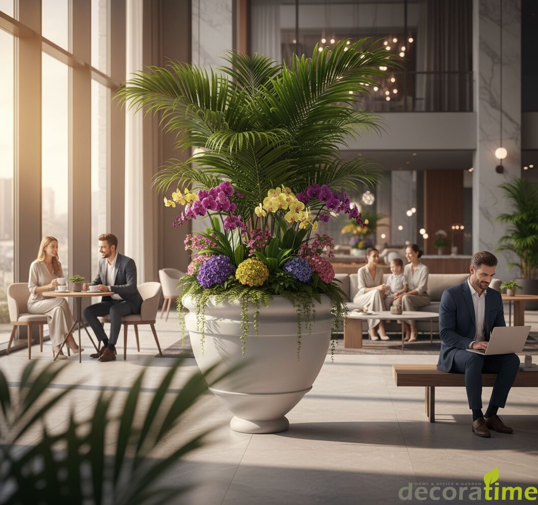 DECORAVINTAGE FİBER SAKSI SAMARA - BÜYÜK SAKSI - DEKORATİF SAKSI - ÇİÇEKLİK