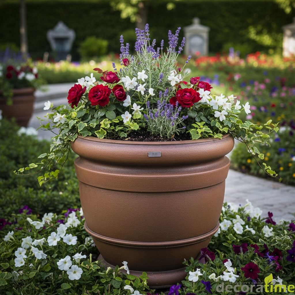 DECORAVINTAGE FİBER SAKSI NANDA - BÜYÜK SAKSI - DEKORATİF SAKSI - ÇİÇEKLİK