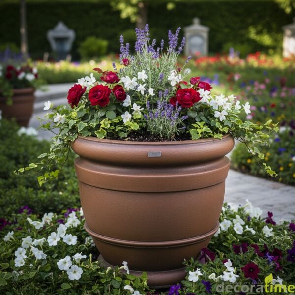 DECORAVINTAGE FİBER SAKSI NANDA - BÜYÜK SAKSI - DEKORATİF SAKSI - ÇİÇEKLİK