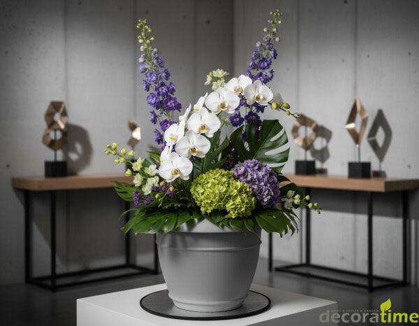 DECORAVINTAGE FİBER SAKSI İLYA - BÜYÜK SAKSI - DEKORATİF SAKSI - ÇİÇEKLİK