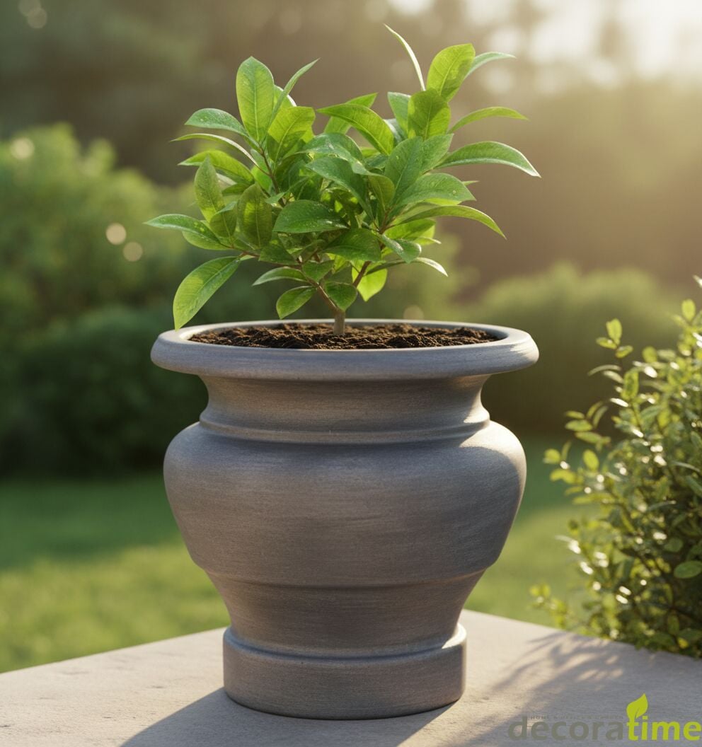 DECORAVINTAGE FİBER SAKSI HİRA - BÜYÜK SAKSI - DEKORATİF SAKSI - ÇİÇEKLİK