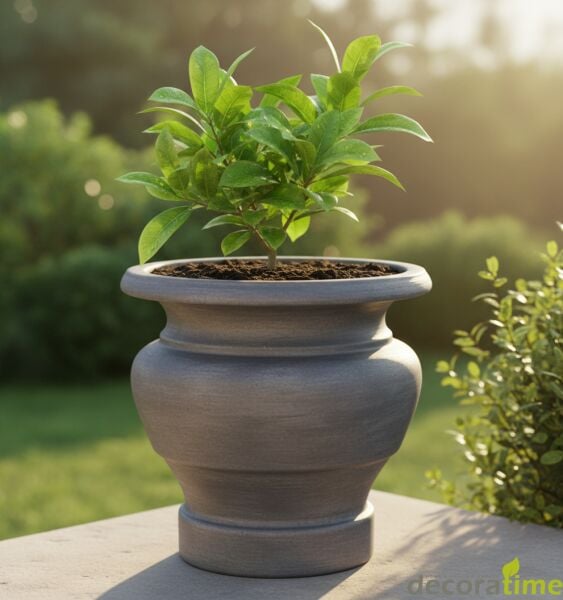 DECORAVINTAGE FİBER SAKSI HİRA - BÜYÜK SAKSI - DEKORATİF SAKSI - ÇİÇEKLİK