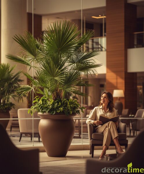 DECORAVINTAGE FİBER SAKSI AYALA - BÜYÜK SAKSI - DEKORATİF SAKSI - ÇİÇEKLİK