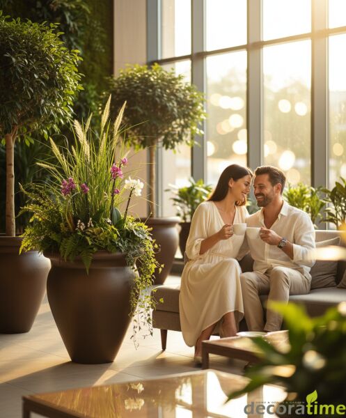 DECORAVINTAGE FİBER SAKSI AYALA - BÜYÜK SAKSI - DEKORATİF SAKSI - ÇİÇEKLİK