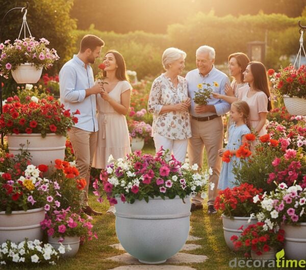 DECORAVINTAGE FİBER SAKSI ALYA - BÜYÜK SAKSI - DEKORATİF SAKSI - ÇİÇEKLİK