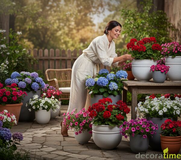 DECORAVINTAGE FİBER SAKSI ALYA - BÜYÜK SAKSI - DEKORATİF SAKSI - ÇİÇEKLİK