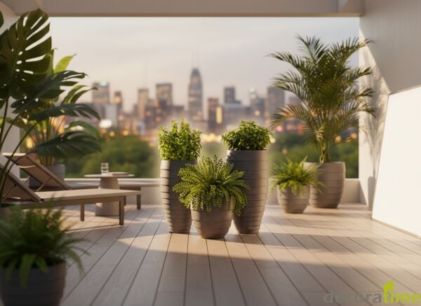 FİBER SAKSI SİESTA - BÜYÜK SAKSI - DEKORATİF SAKSI - ÇİÇEKLİK