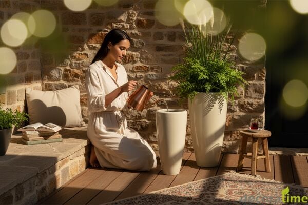 FİBER SAKSI SAMİRA - BÜYÜK SAKSI - DEKORATİF SAKSI - ÇİÇEKLİK