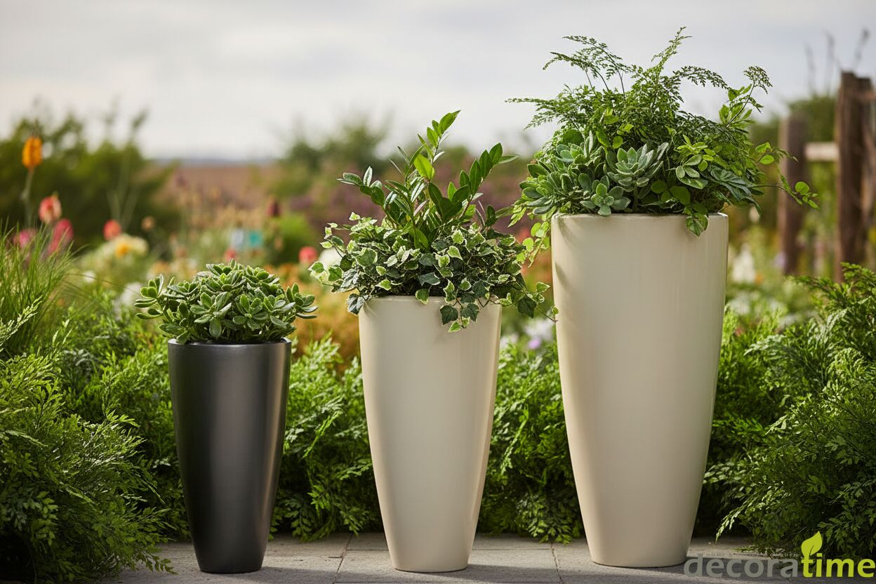 FİBER SAKSI SAMİRA - BÜYÜK SAKSI - DEKORATİF SAKSI - ÇİÇEKLİK