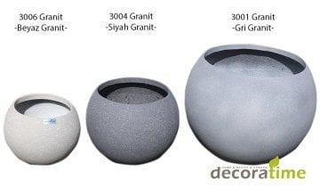 FİBER SAKSI MANGO - BÜYÜK SAKSI - DEKORATİF SAKSI - ÇİÇEKLİK Ø*60*60 - Haznesiz - Gri Granit
