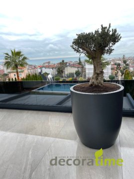 FİBER SAKSI ZİNGA - BÜYÜK SAKSI - DEKORATİF SAKSI - ÇİÇEKLİK