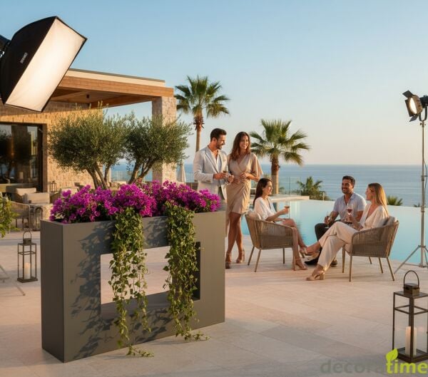 FİBER SAKSI NESTA LUX - BÜYÜK SAKSI - DEKORATİF SAKSI - ÇİÇEKLİK 30*150*80 - Haznesiz