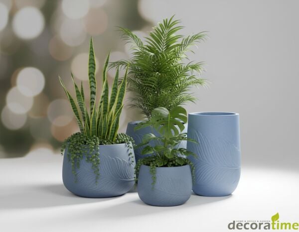 FİBER SAKSI LİNA - BÜYÜK SAKSI - DEKORATİF SAKSI - ÇİÇEKLİK Haznesiz - Ø*50*38 - Decora Stone 8017