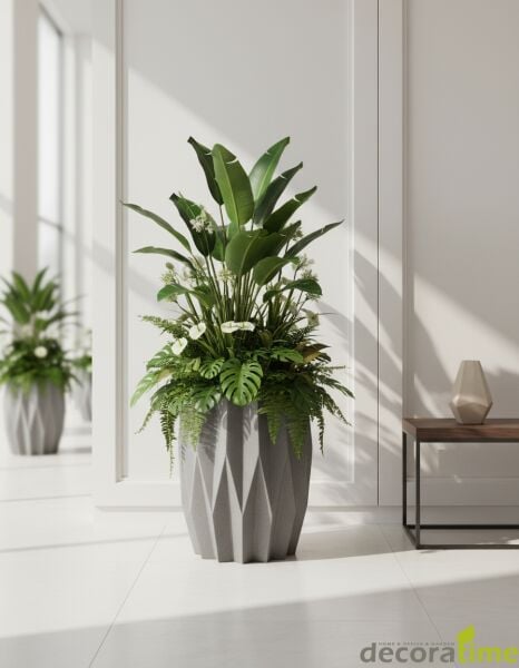 FİBER SAKSI YAFES- BÜYÜK SAKSI - DEKORATİF SAKSI - ÇİÇEKLİK