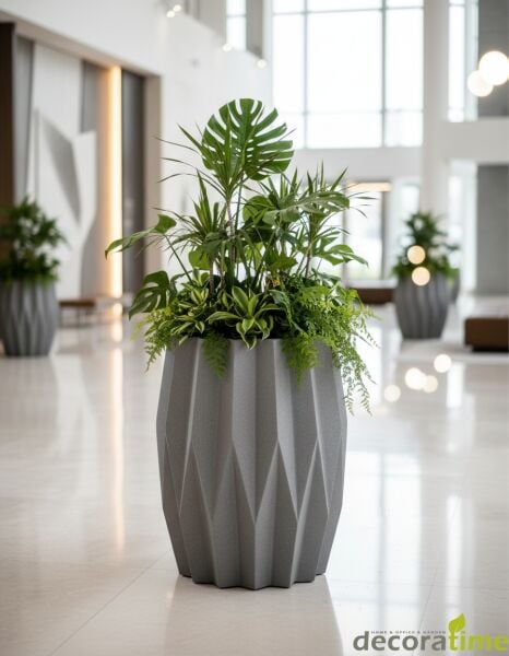 FİBER SAKSI YAFES- BÜYÜK SAKSI - DEKORATİF SAKSI - ÇİÇEKLİK