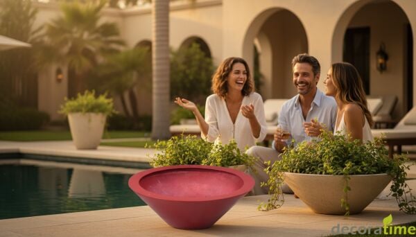 FİBER SAKSI TUANA - BÜYÜK SAKSI - DEKORATİF SAKSI - ÇİÇEKLİK