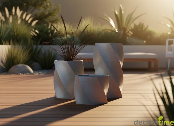 FİBER SAKSI VİSTA - BÜYÜK SAKSI - DEKORATİF SAKSI - ÇİÇEKLİK 50*50*92 - Hazneli