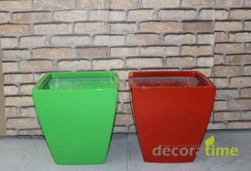 FİBER SAKSI KARERA - BÜYÜK SAKSI - DEKORATİF SAKSI - ÇİÇEKLİK 50*50*47,5 - Haznesiz